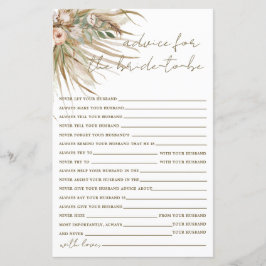Boho Rustic Pampas Grass Floral Advice for Bride