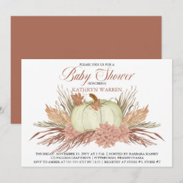 Boho Rustic Pampas Grass |Pumpkin Girl Babydusche Einladung
