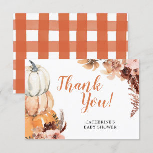 Boho Rustic Pumpkin Baby Dusche Danke Karte
