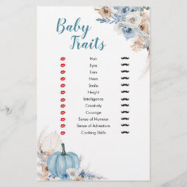 Boho Rustic Pumpkin Fall Baby Tracks Games