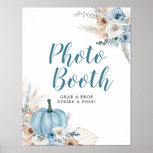 Boho Rustic Pumpkin Fall Foto Booth Sign Poster