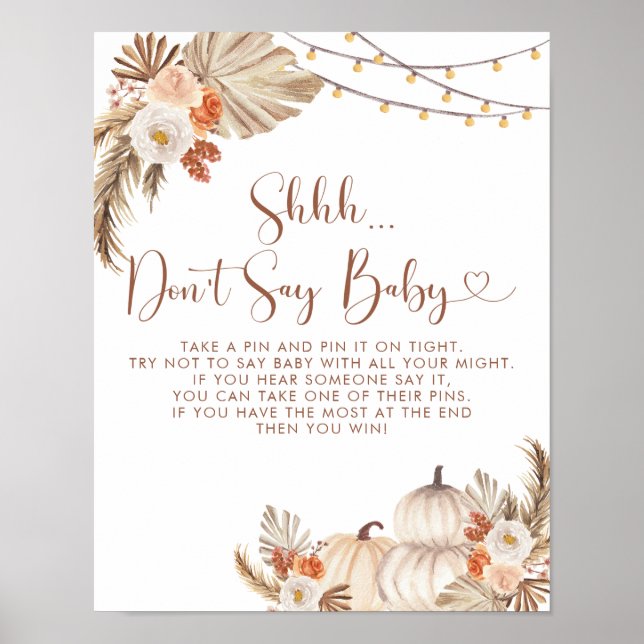 Boho Rustic Pumpkin Fall in der Liebe Sage nicht B Poster (Vorne)
