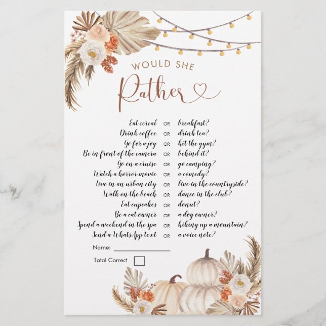 Boho Rustic Pumpkin Fall in der Liebe würde sie eh (Vorderseite)