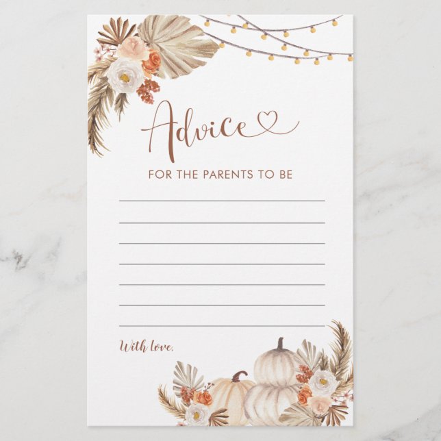 Boho Rustic Pumpkin Fall in Liebe Beratung für Elt (Vorderseite)