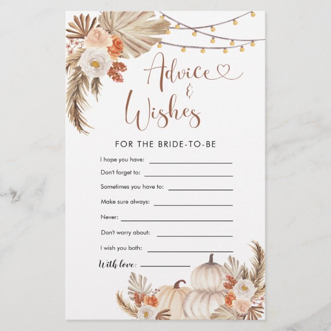 Boho Rustic Pumpkin Fall in Liebe Beratung und Wün (Vorderseite)