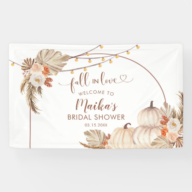 Boho Rustic Pumpkin Fall Liebe Große Banner (Horizontal)