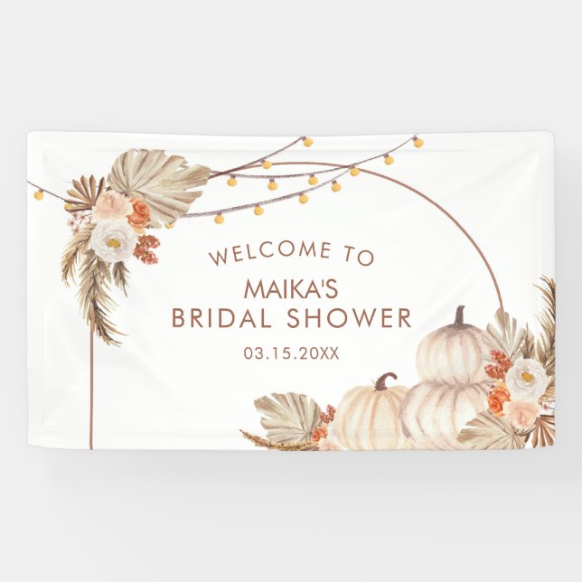 Boho Rustic Pumpkin Fall Liebe Große Banner (Horizontal)