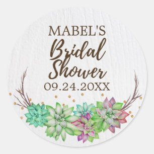 Boho Rustic Succulous Brautparty Fevor Sticker