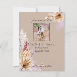 Boho Rustic Summer Pampas Grass Wedding Save The Date