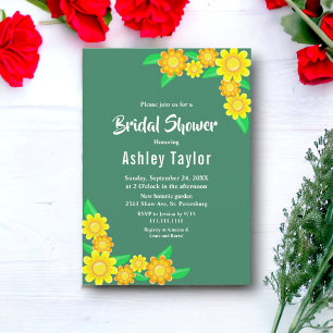 Boho Rustic Sunflower Spring Brautparty Einladung