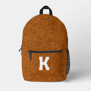 Boho Rustic Textured Wood braun personalisiert Bedruckter Rucksack