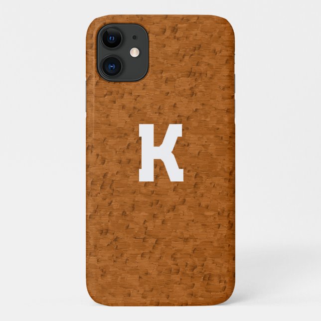 Boho Rustic Textured Wood braun personalisiert Case-Mate iPhone Hülle (Rückseite)