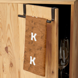 Boho Rustic Textured Wood braun personalisiert Geschirrtuch