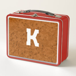 Boho Rustic Textured Wood braun personalisiert Metall Brotdose