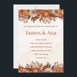 Boho Rustic Theme wedding Invitation Einladung<br><div class="desc">Warm, romantic, and effortlessly elegant — this Boho Autumn Floral Wedding Invitation captures the beauty of fall with its earthy tones and soft floral accents. Designed for couples who love natural textures and cozy elegance, this invitation blends rustic charm with minimalist sophistication. The warm palette of terracotta, beige, and soft...</div>