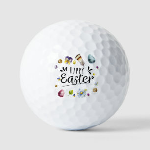Boho Rustic Watercolor Farbenfrohe Ostern Golfball