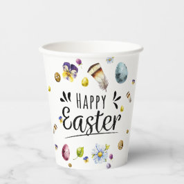 Boho Rustic Watercolor Farbenfrohe Ostern Pappbecher
