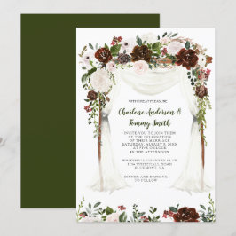 Boho Rustic Watercolor Floral Canopy Einladung