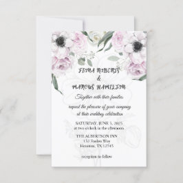 Boho Rustic Wedding Einladung - Elegante Blumen