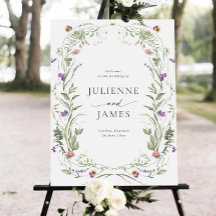 Boho Rustic Wedding Welcome Sign Template Watercol