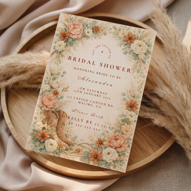 Boho Rustic Western Bridal Shower Einladung (Von Creator hochgeladen)