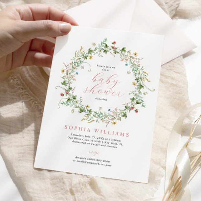 Boho Rustic Wildflowers Baby Shower Invitation (Créateur téléchargé)