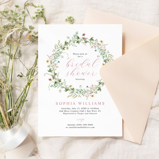 Boho Rustic Wildflowers Bridal Shower Invitation (Créateur téléchargé)