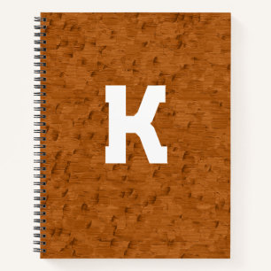 Boho Rustikal Strukturiertes Holz braun personalis Notizbuch