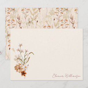 Boho-Rustikal-Wiesenblumen-Blumen-Hochzeitsdusche Dankeskarte