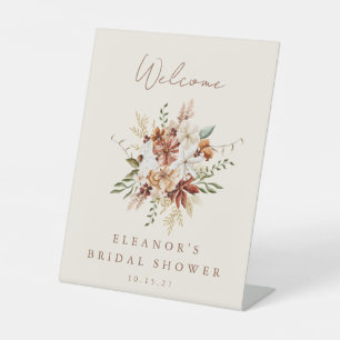 Boho-Rustikal-Wiesenblumen-Hochzeitsdusche-Willkom Sockelschild