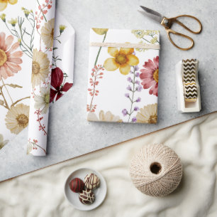 Boho-Rustikal-Wildblumen-Geschenkpapier Geschenkpapier