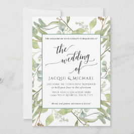 BOHO Rustikale Eukalyptus Foliage Wasserfarbenhoch Einladung