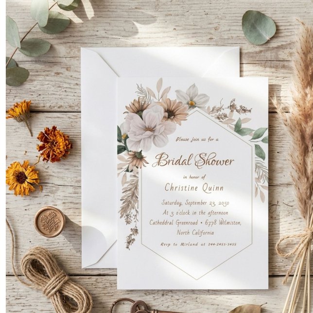 Boho-Rustikale Florale Brautparty Einladung (Von Creator hochgeladen)