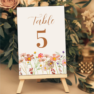 Boho-Rustikale Florale Herbst-Hochzeit Tischnummer