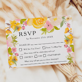 Boho rustikale, gelbe Blume chic Wedding RSVP
