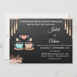 Boho rustikale, moderne und elegante Coffee Weddin Einladung