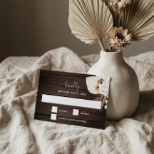 Boho Rustikale neutrale Blume Hochzeit-RSVP-Karte