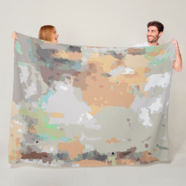 Boho rustikale Retroorange,taupe,braun,aquamarin a Fleecedecke