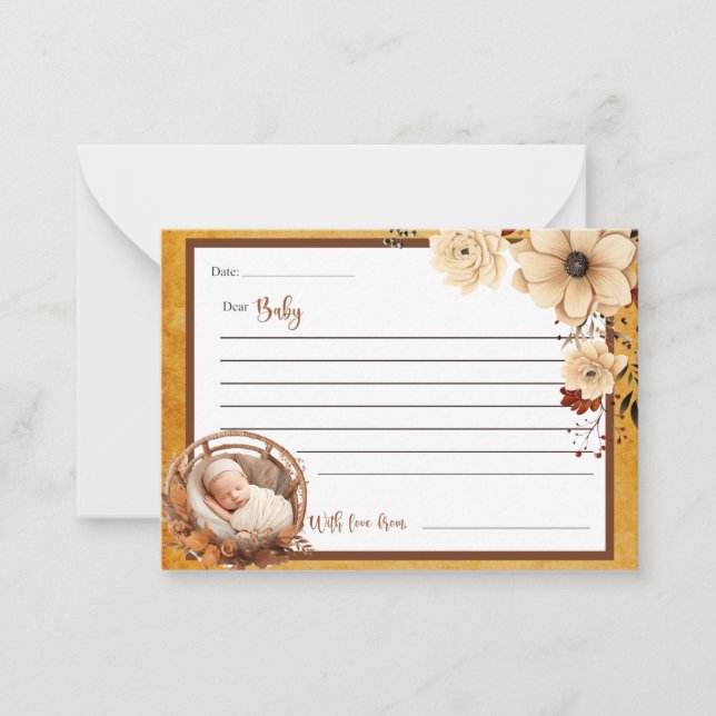 Boho Rustique Baby shower Floral Chères Cartes pou (Devant)