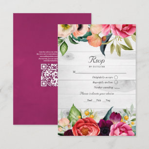 Boho rustique Bohème Floral Bohème Code QR RSVP Ma
