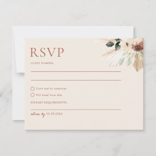 Boho Rustique Mariage RSVP Cartes Postales Boîtier