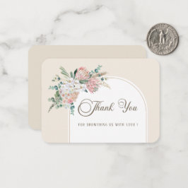 Boho Rustische Rose und Orchideen Aquarell-Blume Mitteilungskarte