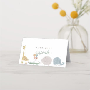 Boho Safari Animal Folded Food Zent Card Platzkarte