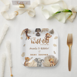 Boho Safari Animal Wild One Baby Shower Pappteller