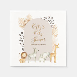 Boho Safari Animals Baby Dusche Napkin Serviette