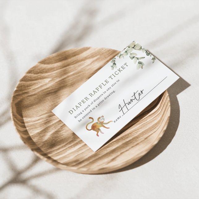 Boho Safari Baby Showdusche Windeln Raffle Ticket Begleitkarte (Von Creator hochgeladen)