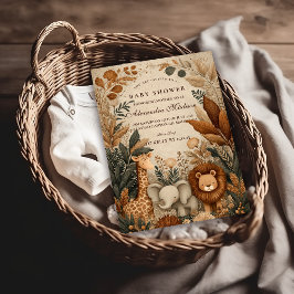 Boho Safari Baby Shower Einladung