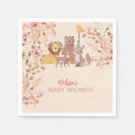 Boho Safari Blush Pink Pampas Grass personalisiere Serviette