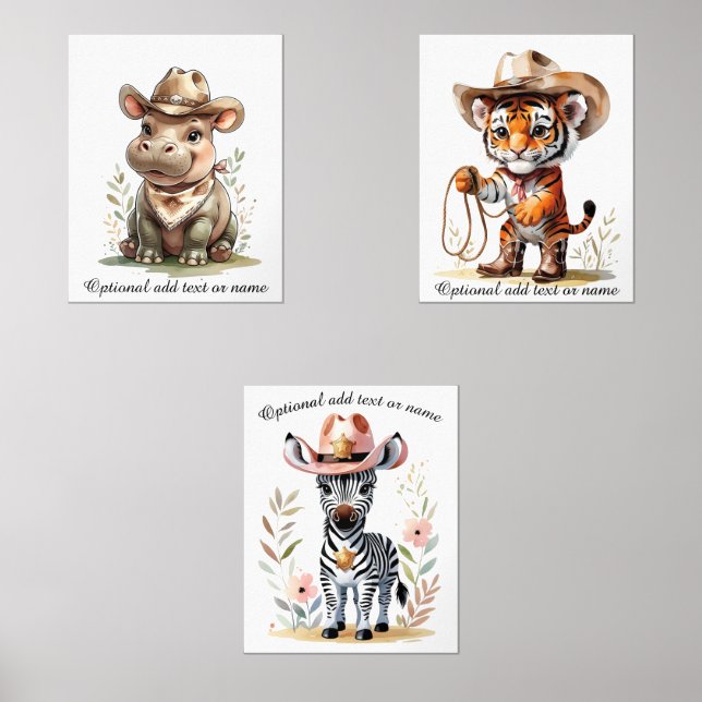 Boho Safari Cowboy Nursery Personnalisé Salle Enfa (Recto)