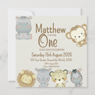 Boho Safari Einladung zum Geburtstag